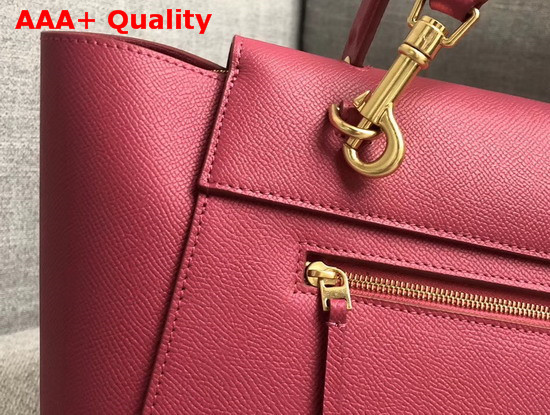 Celine Mini Belt Bag in Grained Calfskin Raspberry Replica