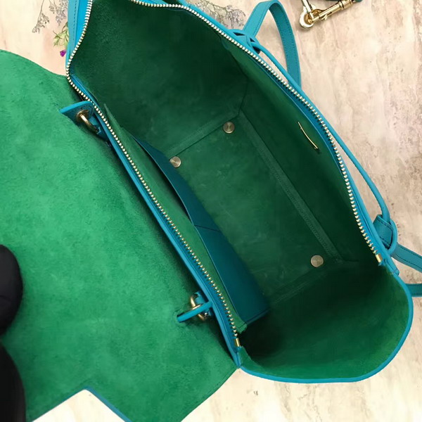 Celine Mini Belt Handbag Turquoise Grained Calfskin For Sale