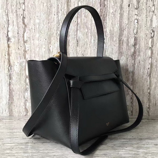 Celine Mini Belt Handbag in Black Grained Calfskin For Sale