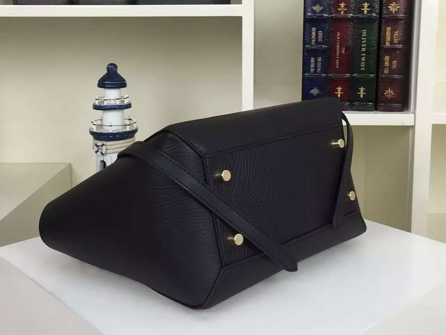 Celine Mini Belt Handbag in Black Grained Calfskin For Sale