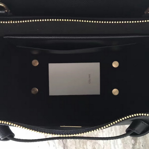 Celine Mini Belt Handbag in Black Grained Calfskin For Sale