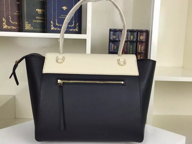 Celine Mini Belt Handbag in Black with Beige Smooth Calfskin for Sale