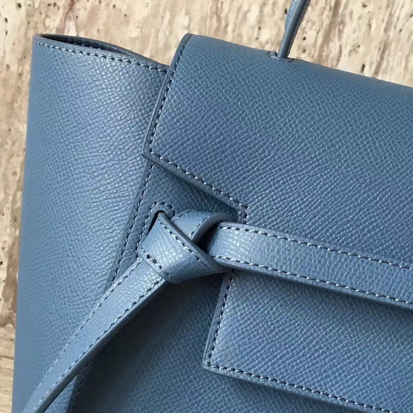 Celine Mini Belt Handbag in Blue Grained Calfskin For Sale