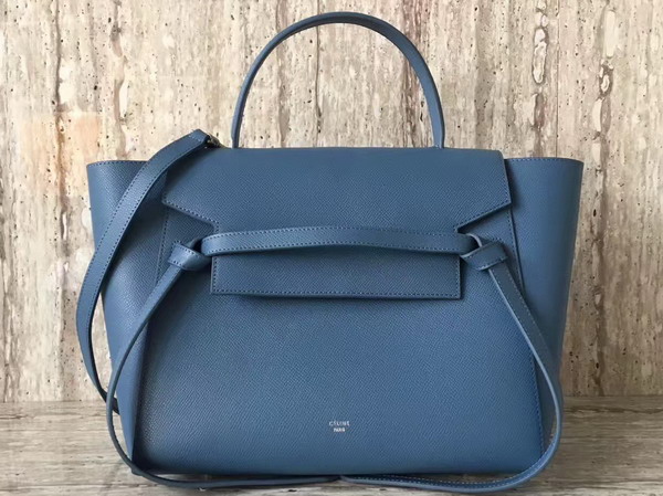 Celine Mini Belt Handbag in Blue Grained Calfskin For Sale