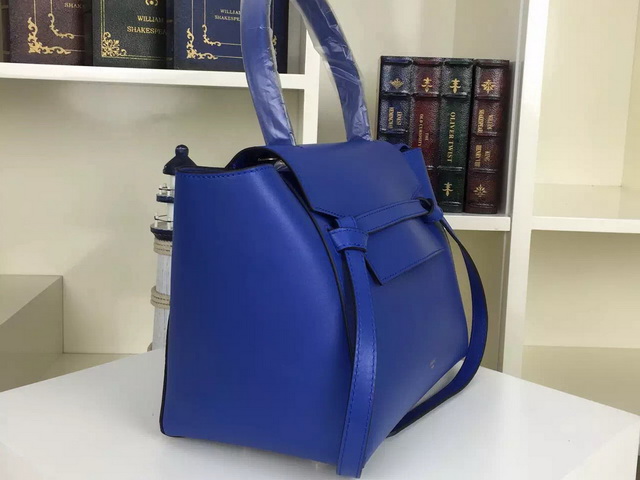 Celine Mini Belt Handbag in Bright Blue Smooth Calfskin for Sale