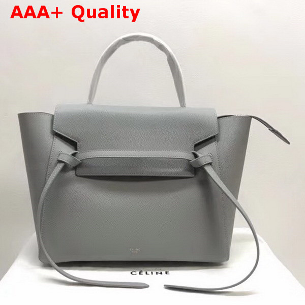 Celine Mini Belt Handbag in Grey Grained Calfskin Replica