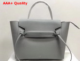 Celine Mini Belt Handbag in Grey Grained Calfskin Replica