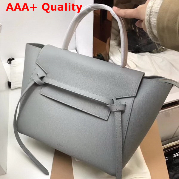 Celine Mini Belt Handbag in Grey Grained Calfskin Replica