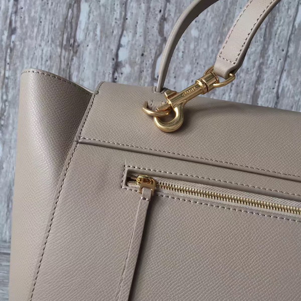 Celine Mini Belt Handbag in Light Grey Grained Calfskin For Sale