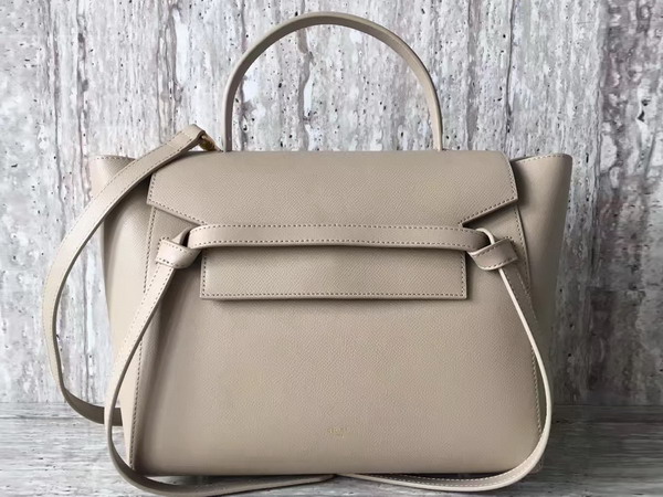 Celine Mini Belt Handbag in Light Grey Grained Calfskin For Sale