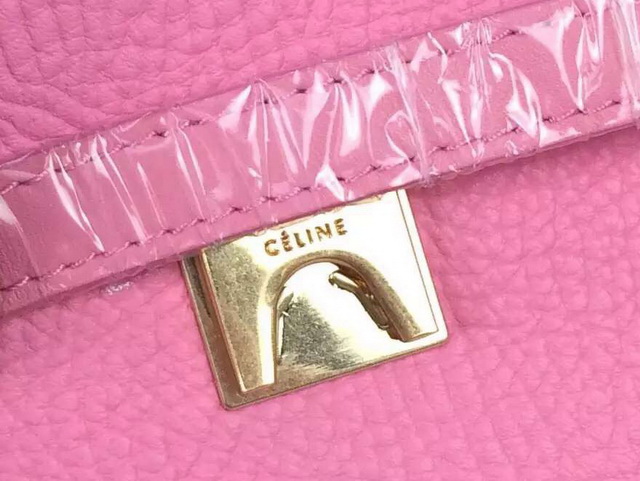 Celine Mini Belt Handbag in Pink Grained Calfskin For Sale