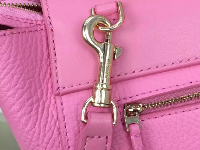 Celine Mini Belt Handbag in Pink Grained Calfskin For Sale