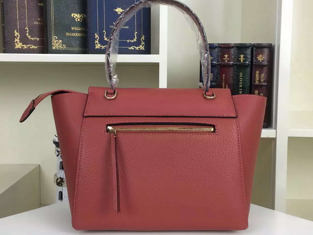 Celine Mini Belt Handbag in Ruby Grained Calfskin for Sale