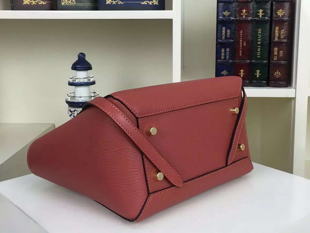 Celine Mini Belt Handbag in Ruby Grained Calfskin for Sale