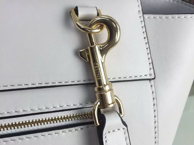 Celine Mini Belt Handbag in White Supersoft Calfskin for Sale