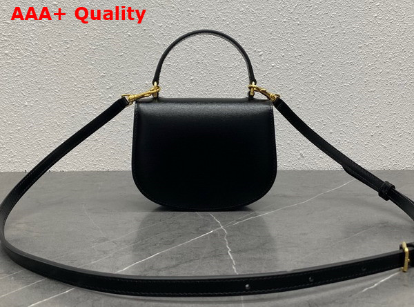 Celine Mini Besace Triomphe in Black Shiny Calfskin Replica