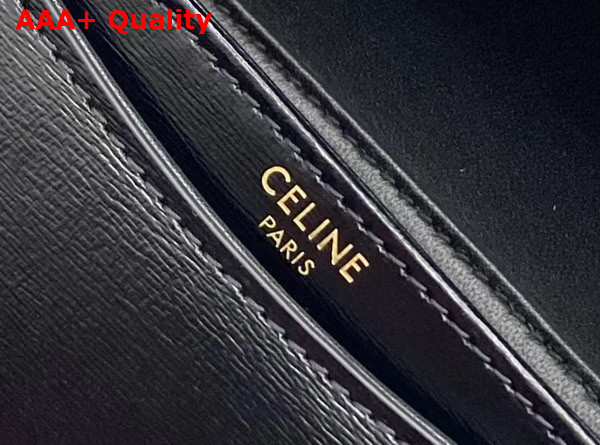 Celine Mini Besace Triomphe in Black Shiny Calfskin Replica