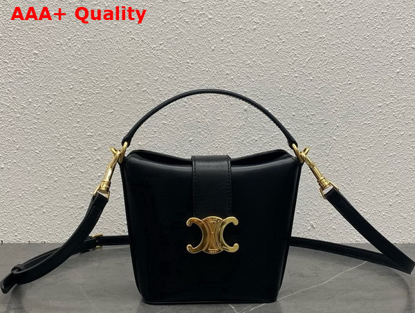 Celine Mini Bucket Triomphe in Black Smooth Calfskin Replica