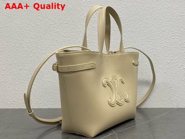 Celine Mini Cabas Anais Cuir Triomphe in Grained Calfskin Pale Beige Replica