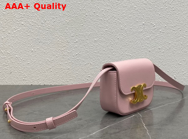 Celine Mini Triomphe in Light Pink Shiny Calfskin Replica