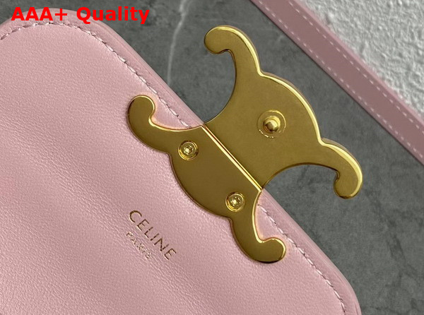 Celine Mini Triomphe in Light Pink Shiny Calfskin Replica