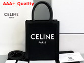 Celine Mini Vertical Cabas Celine in Textile with Celine Print and Calfskin Black Replica