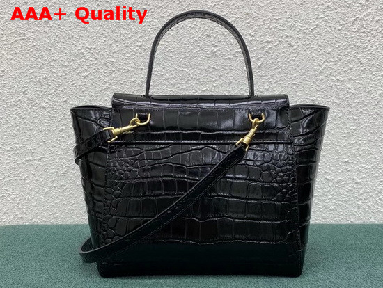 Celine Nano Belt Bag in Black Crocodile Embossed Calfskin Replica