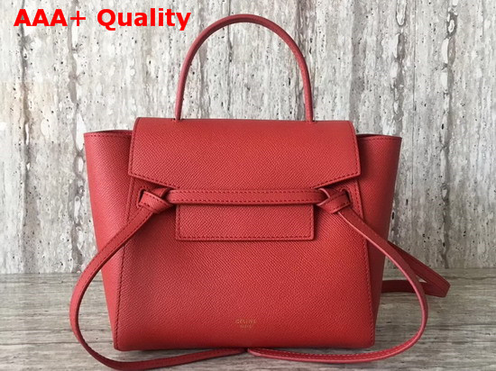 Celine Nano Belt Bag in Red Grained Calfskin Replica