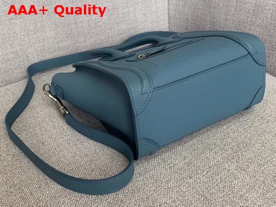 Celine Nano Luggage Bag in Blue Drummed Calfskin Replica