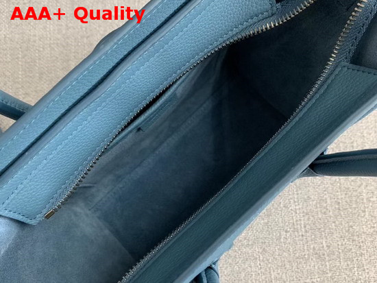 Celine Nano Luggage Bag in Blue Drummed Calfskin Replica