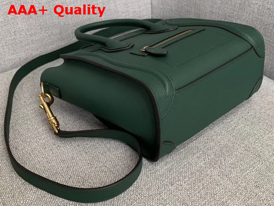 Celine Nano Luggage Bag in Green Drummed Calfskin Replica