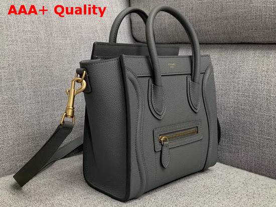 Celine Nano Luggage Bag in Grey Drummed Calfskin Replica