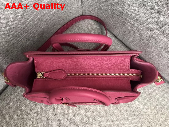 Celine Nano Luggage Bag in Pink Drummed Calfskin Replica