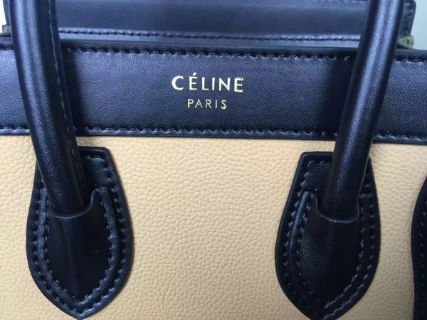 Celine Nano Luggage Handbag in Multicolour Natural Calfskin Beige Black Green for Sale