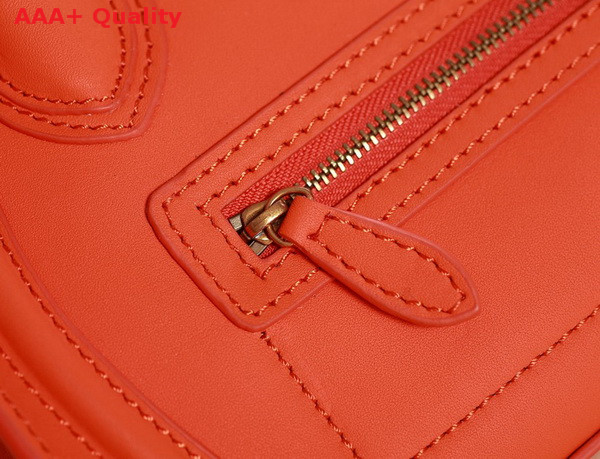 Celine Luggage Nano in Orange Real Leather for Sale