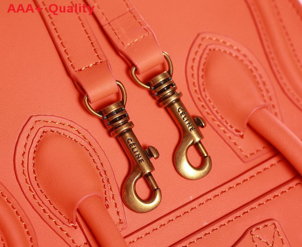 Celine Luggage Nano in Orange Real Leather for Sale