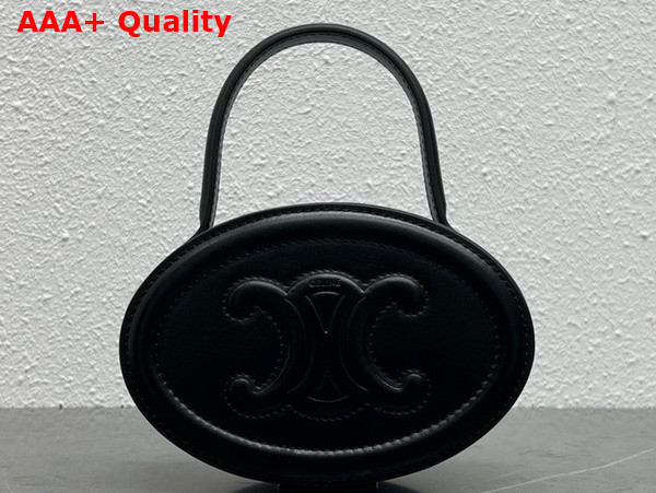 Celine Ovel Handbag in Black Smooth Calfskin Replica