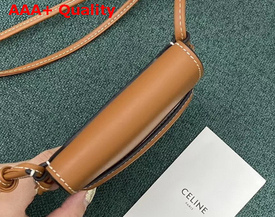 Celine Phone Pouch in Tan Smooth Lambskin Replica