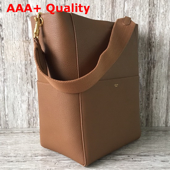 Celine Sangle Bucket Bag in Brown Soft Grained Calfskin Replica