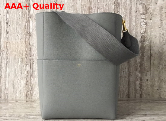 Celine Sangle Bucket Bag in Medium Grey Soft Grained Calfskin Replica