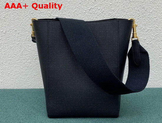 Celine Sangle Small Bucket Bag in Black Soft Grained Calfskin Replica