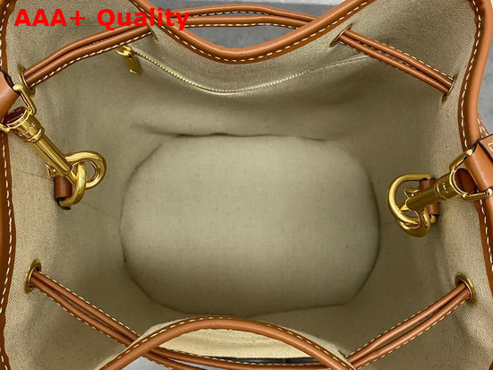 Celine Seau Marin in Textile and Calfskin Natural Tan Replica