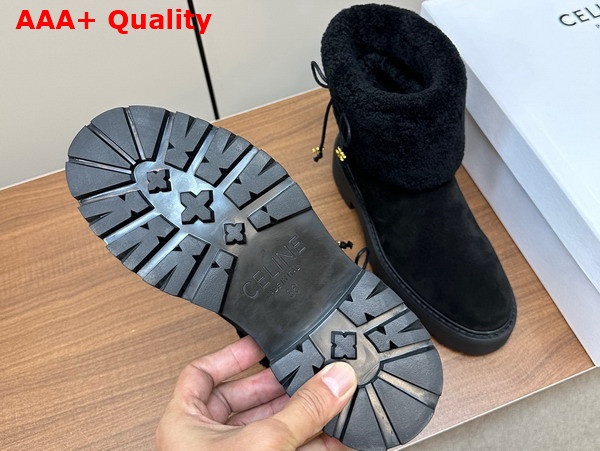 Celine Shearling Boot in Black Suede Leather Replica