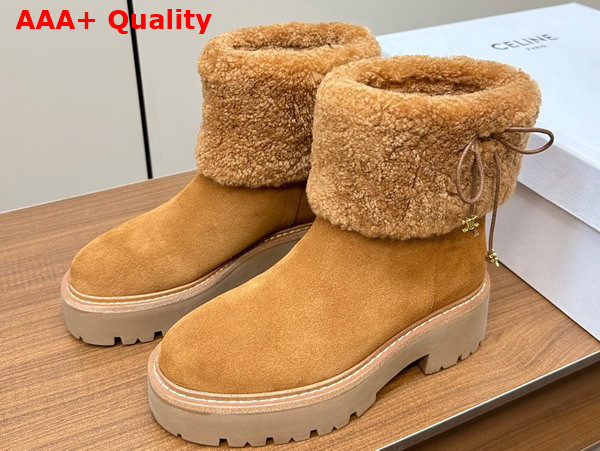 Celine Shearling Boot in Natural Suede Leather Replica