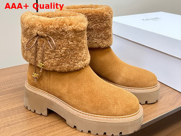 Celine Shearling Boot in Natural Suede Leather Replica