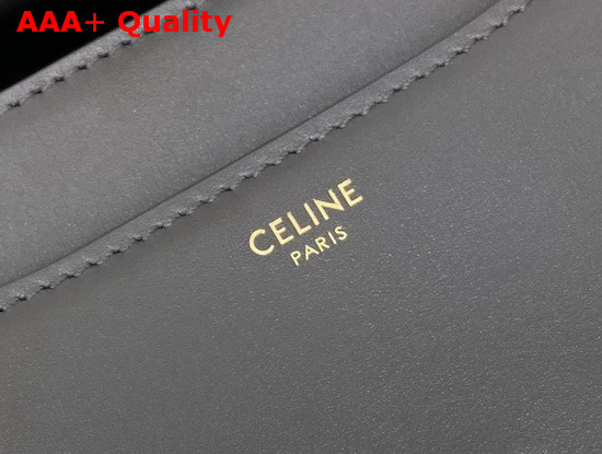 Celine Small 16 Bag in Grey Satinated Calfskin with Long Strap in Textile and Calfskin Replica