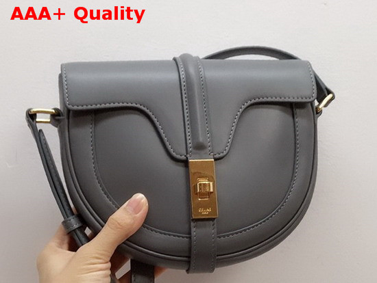 Celine Small Besace 16 Bag in Grey Satinated Calfskin Replica