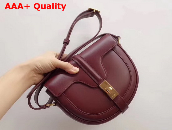 Celine Small Besace 16 Bag in Light Burgundy Satinated Calfskin Replica