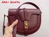 Celine Small Besace 16 Bag in Light Burgundy Satinated Calfskin Replica