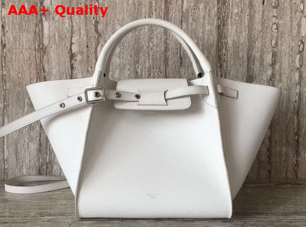 Celine Small Big Bag in White Grained Calfskin Replica